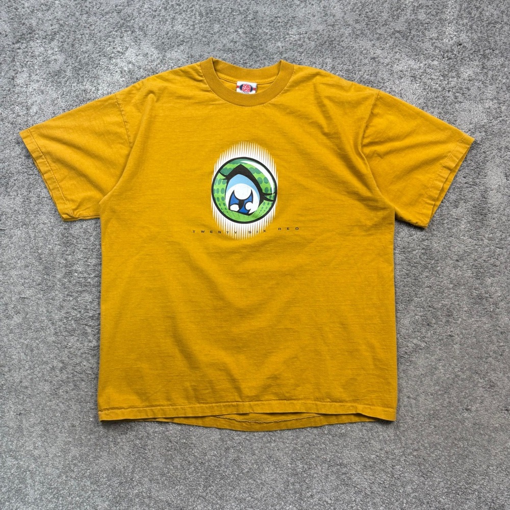 Vintage 26 Red Twenty Six Red Graphic T-Shirt Mustard Yellow XL Skater 90s